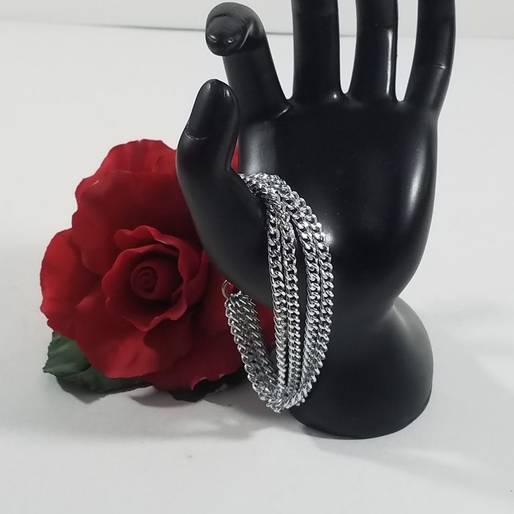 Multi-Chain Silver Tone Bracelet